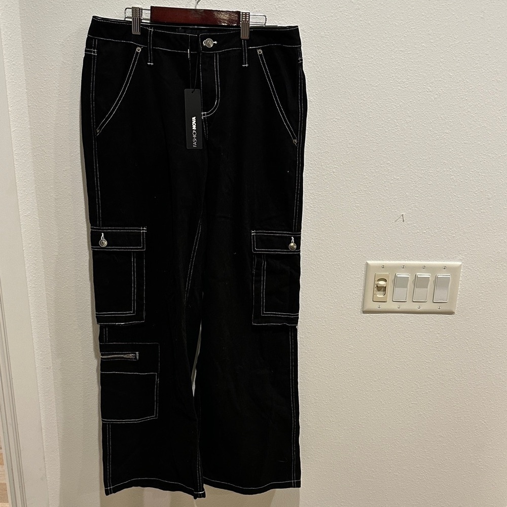 Fashion Nova Black Flare & Wide Leg Jeans